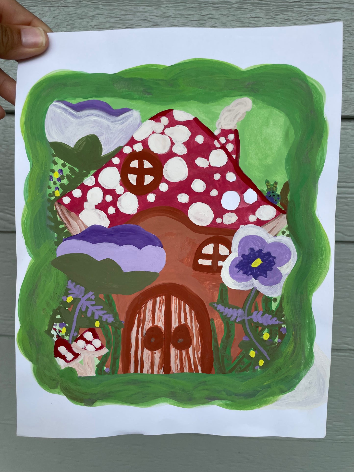 Mushroom Cottage - Original Gouache Painting